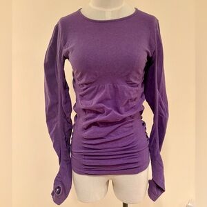 Athleta Long Sleeve Ruched Shirt | Violet | Medium